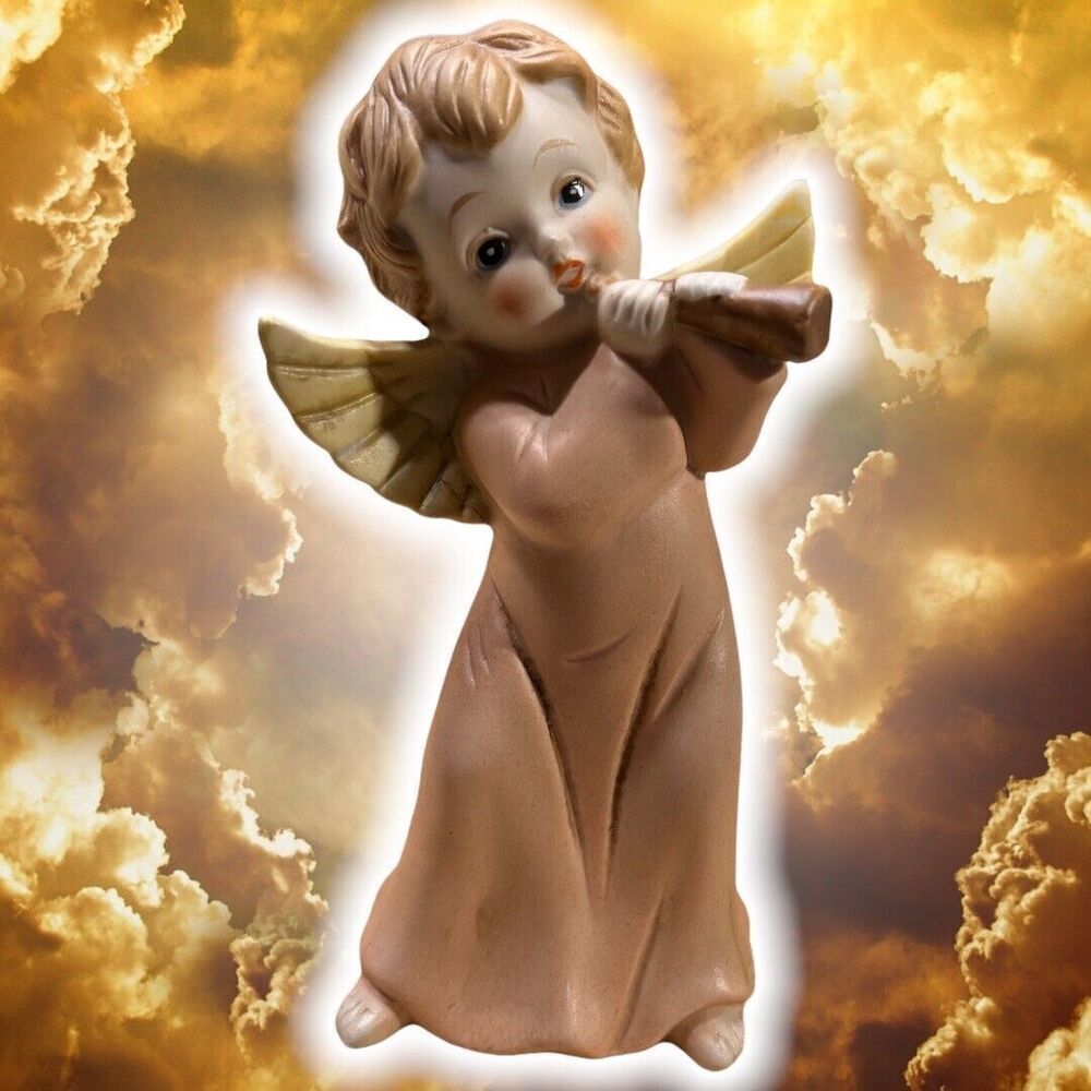 Homco Little Boy Angel Figurines #5400 6”